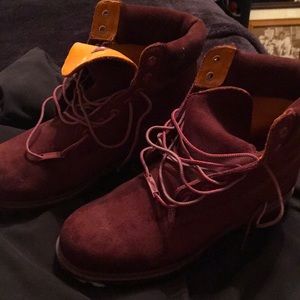 Timberland purple boots waterproof